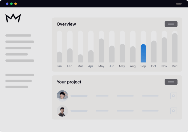 Interface TWIM CRM - Dashboard de gestion de la relation client